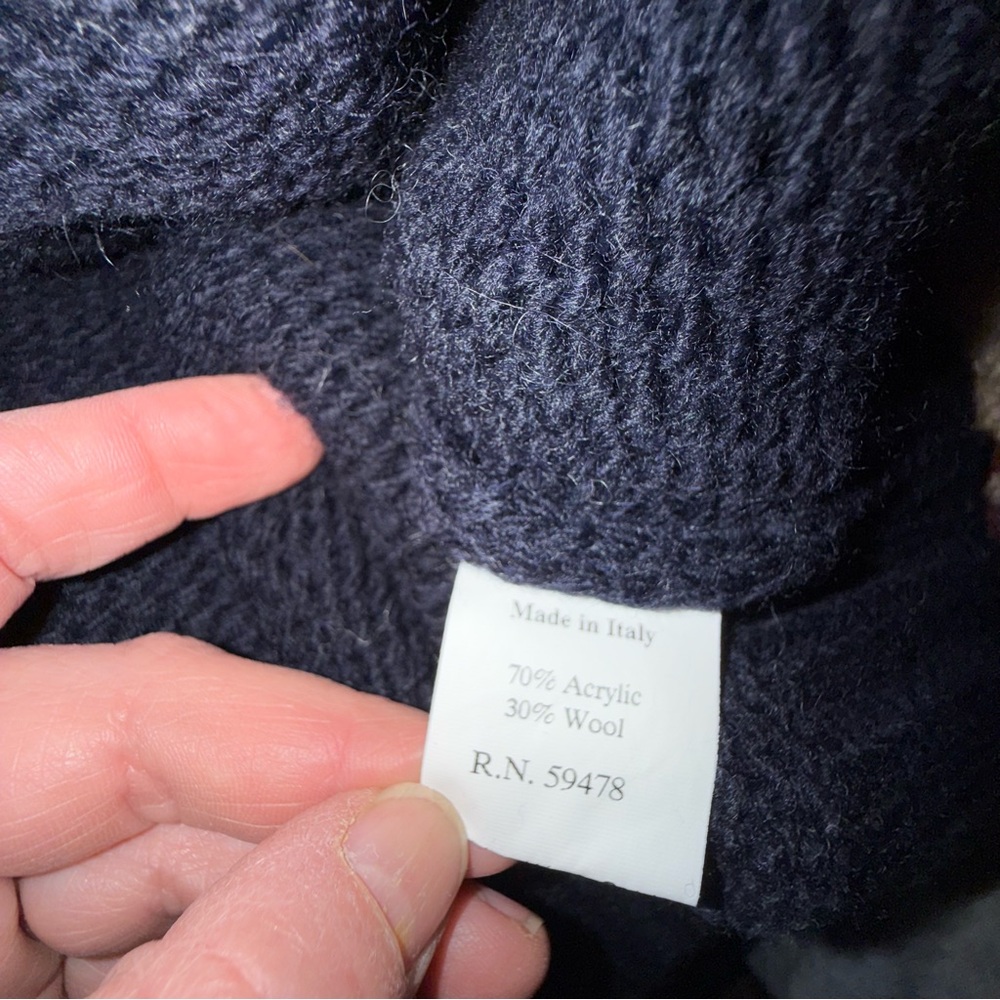 L’uomo Vintage Wool Blend Men's Cardigan Sweater Made in Italy - Picture 3 of 4